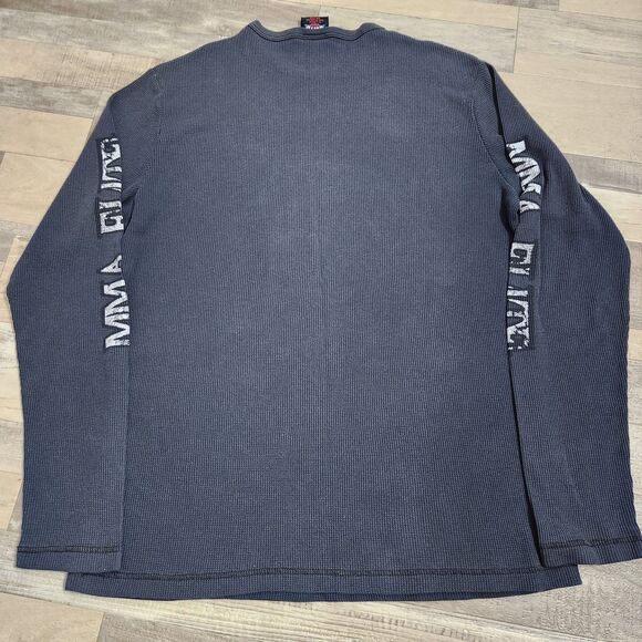 VTG Y2K MMA Elite Thermal Long Sleeve Shirt Men's XL Snake Cross Graphic Grunge - Picture 8 of 9